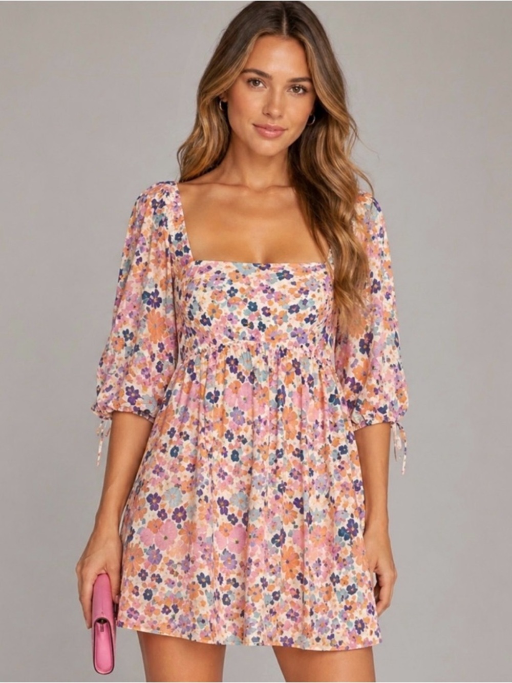 Amanda Uprichard Darling Mini Dress Madagascar Floral Puff Sleeve XS Revolve